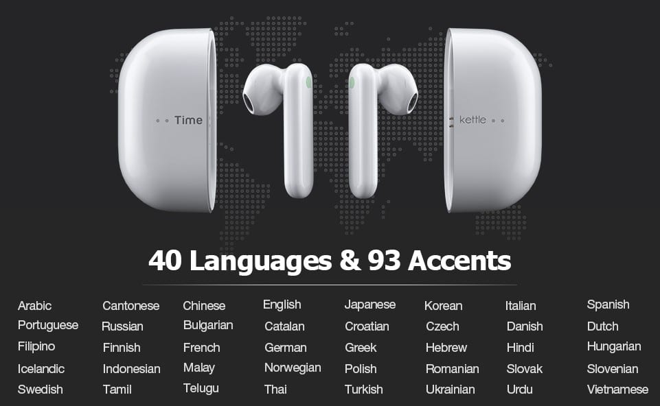 Los Timekettle M2 Language Translator Earbuds entregan alta calidad de sonido y traducción simultánea de 40 idiomas en 93 acentos.